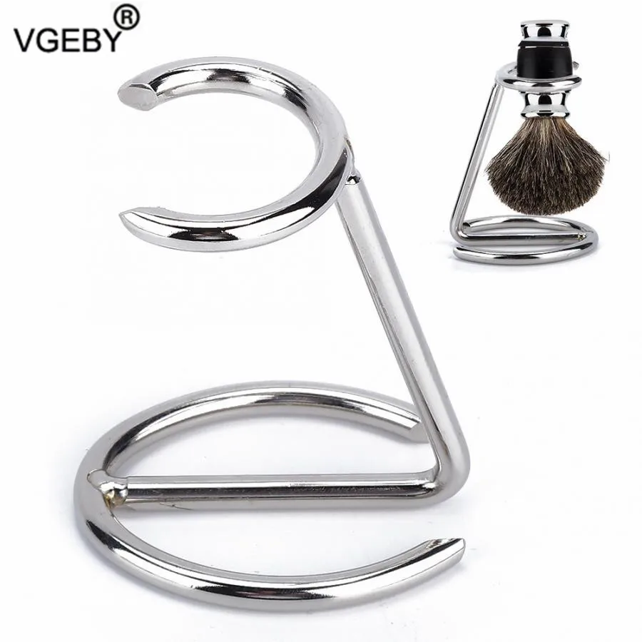 Men Shaving Brush Stainless Steel Stand Razor Holder For Salon Home