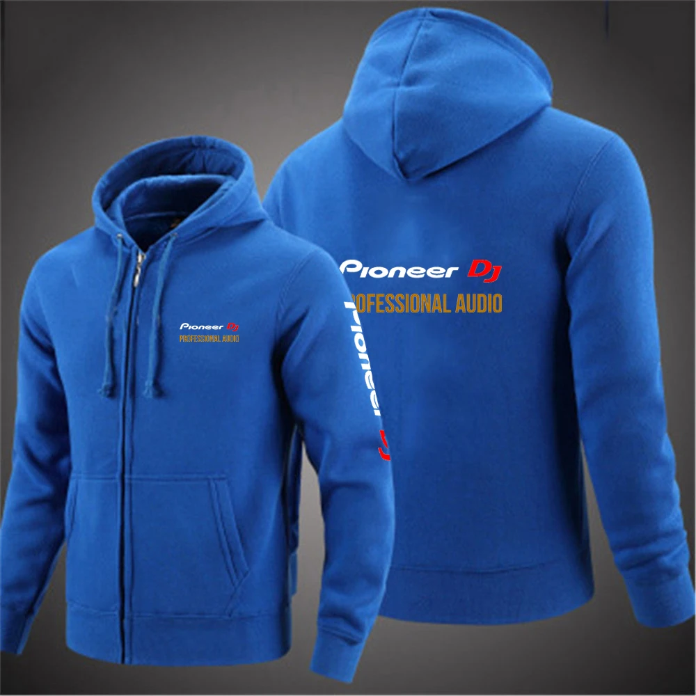 Mens Fashion Hoodie Solid Color Zipper Pullover