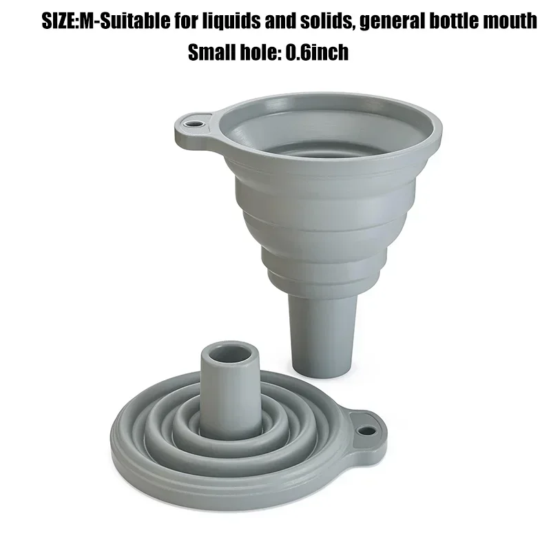 Mutfak Silikon Huni Katlanabilir Huni Su Şişesini Doldurmak için Sıvı Transferi Taşınabilir Yağdanlık Huni Mutfak Aletleri