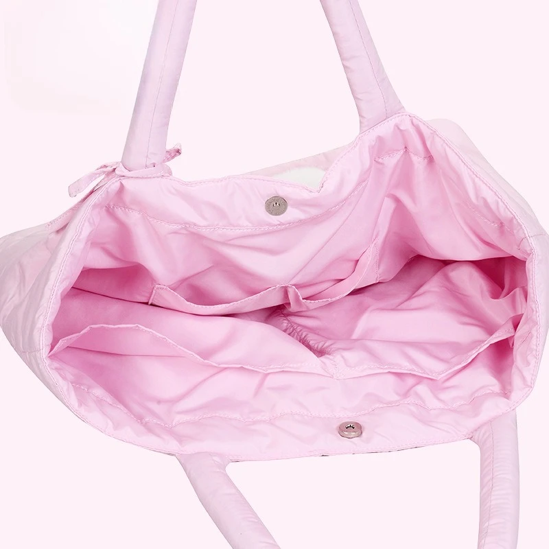 Genuine Carebear Rainbow Bear Quilted Cotton Shoulder Bag - Fashionable Large-Capacity Crossbody
