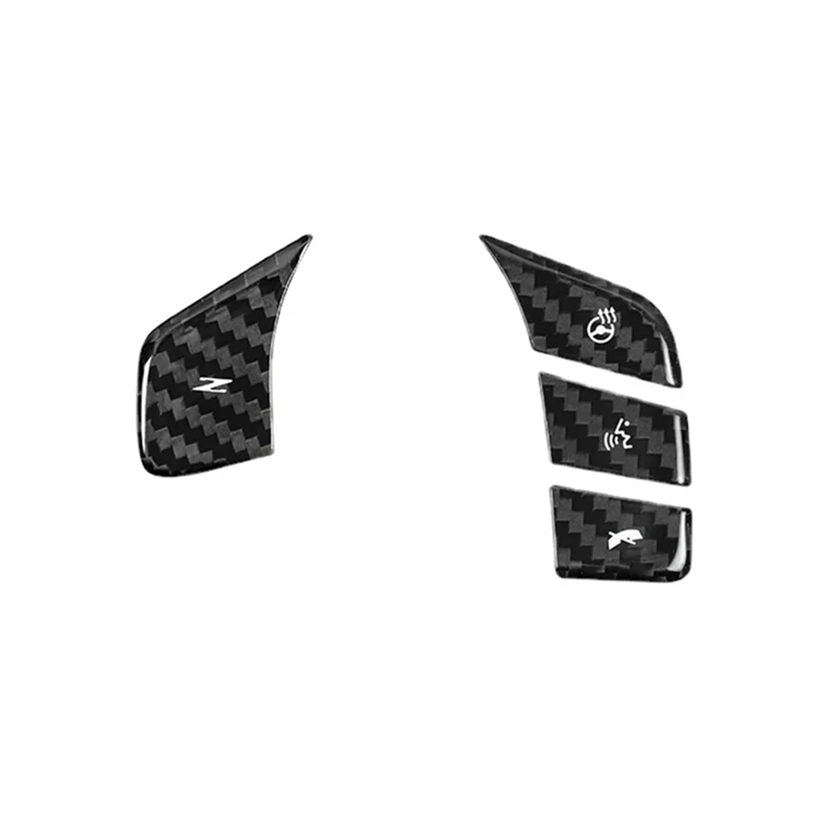 

Car Carbon Fiber Steering Wheel Button Sticker Trim Cover for Chevrolet Corvette C8 2020-2023 Black Heated Button