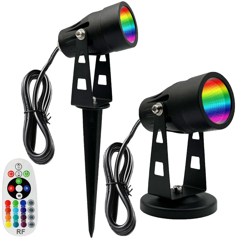 

Landscape Light RGB Color Changing 6W Warm White LED Landscape Lighting Outdoor Waterproof Garden Path Tree Decorative Spotlight