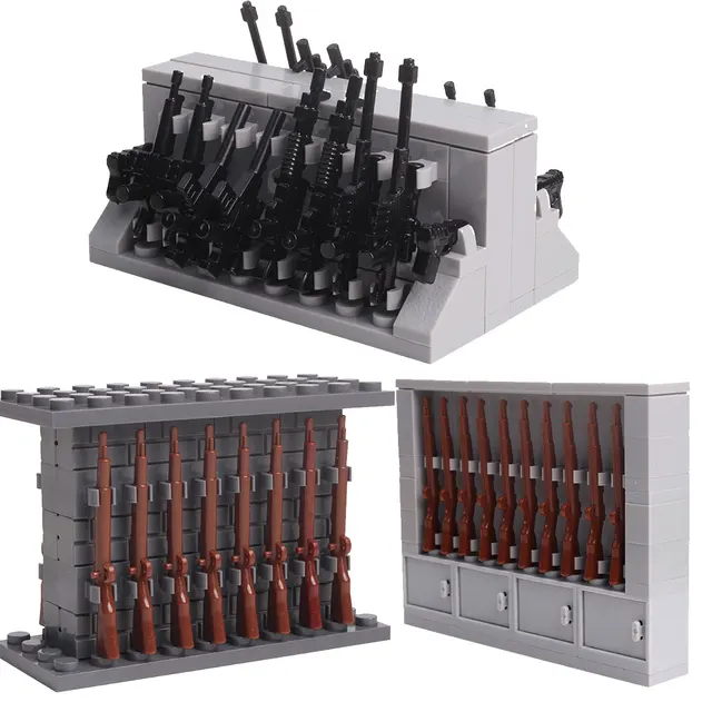 Small Particle Building Block Model Weapon Equipment Rack Model Rifle assembling Military Compatible with LEGO Building Blocks 1