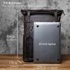 NZPJ Vintage Genuine Leather Men's Backpack Crazy Horse Leather Computer Bag Natural Top layer Cowhide Backpack Travel Bag 6