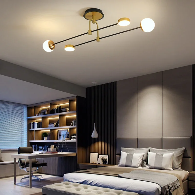 

New Modern LED Ceiling Chandelier for Living Room Bedroom Study Gold Good Quality Hanging Ceiling Lamps Indoor Lighting Fixtures