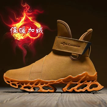 2023 New men boots Winter Slippers Warm Men Shoes Waterproof Non-Slip Plush Sneakers Male tenis shoes Boots Men Sneakers Winter 1