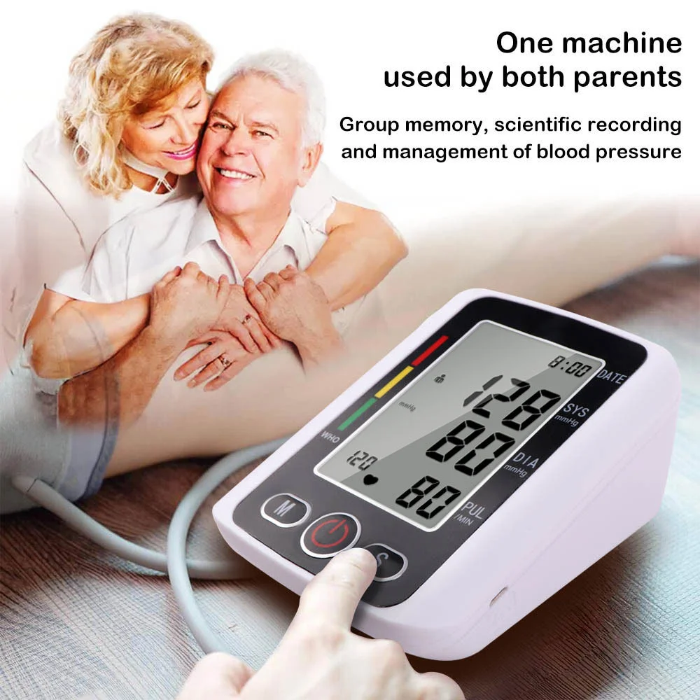 USB Digital Arm Blood Pressure Test Kit Cuff Sensor Monitor BP Automatic Pressure Tonometer Tensiometer Heart Rate Pulse Meter