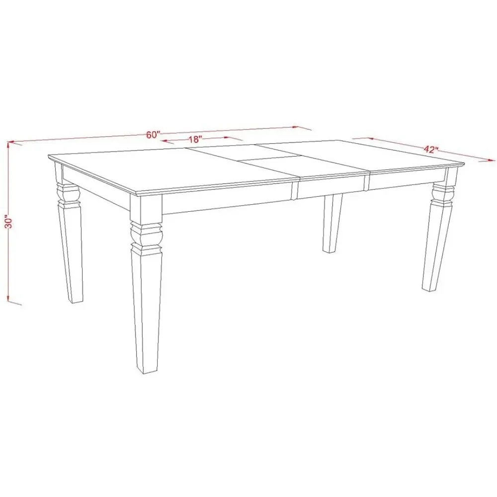 7 Piece Set Consist of a Rectangle Dining Room Table with Butterfly Leaf and 6 Black Color 2
