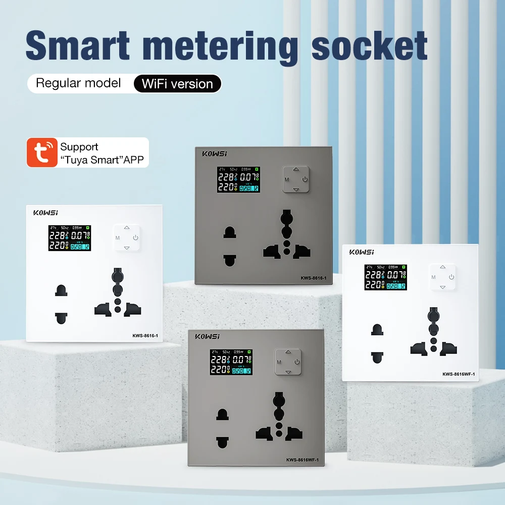 เต้ารับอัจฉริยะ Tuya เต้ารับอเนกประสงค์ ปลั๊กไฟฟ้า สวิตช์ไฟอัจฉริยะ ป้องกันไฟเกิน ป้องกันไฟตก 1