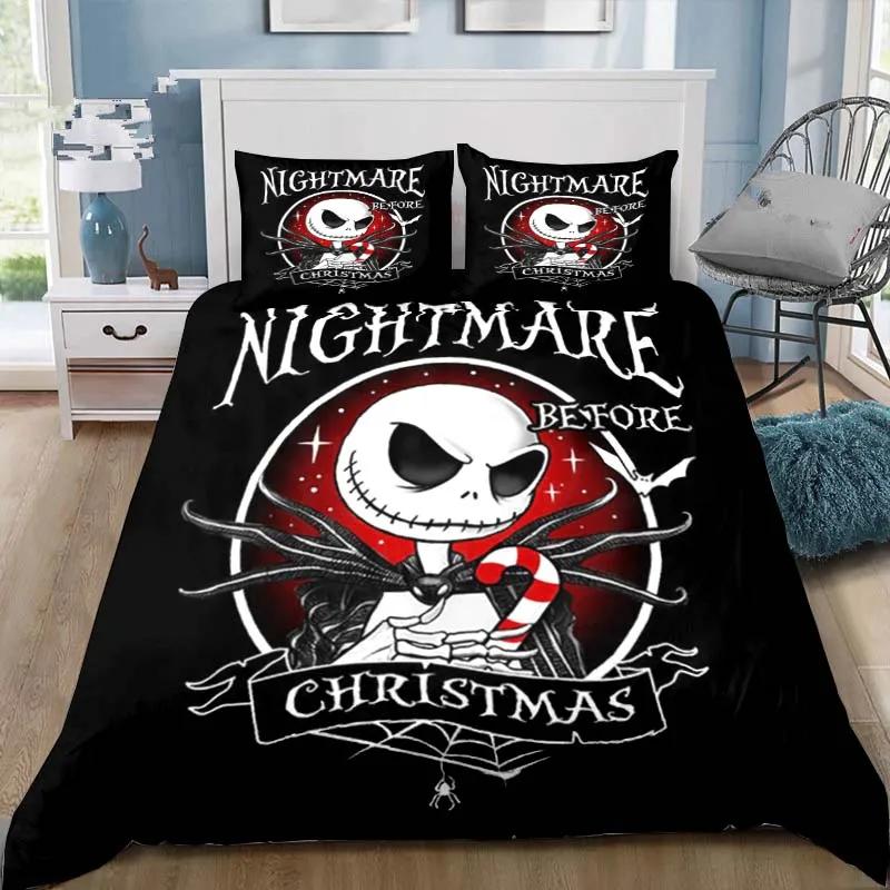 The Nightmare Before Christmas Bedding Set Jack Skellington Home Decoration Pillowcase Quilt Cover Gift To Family and Friend 4