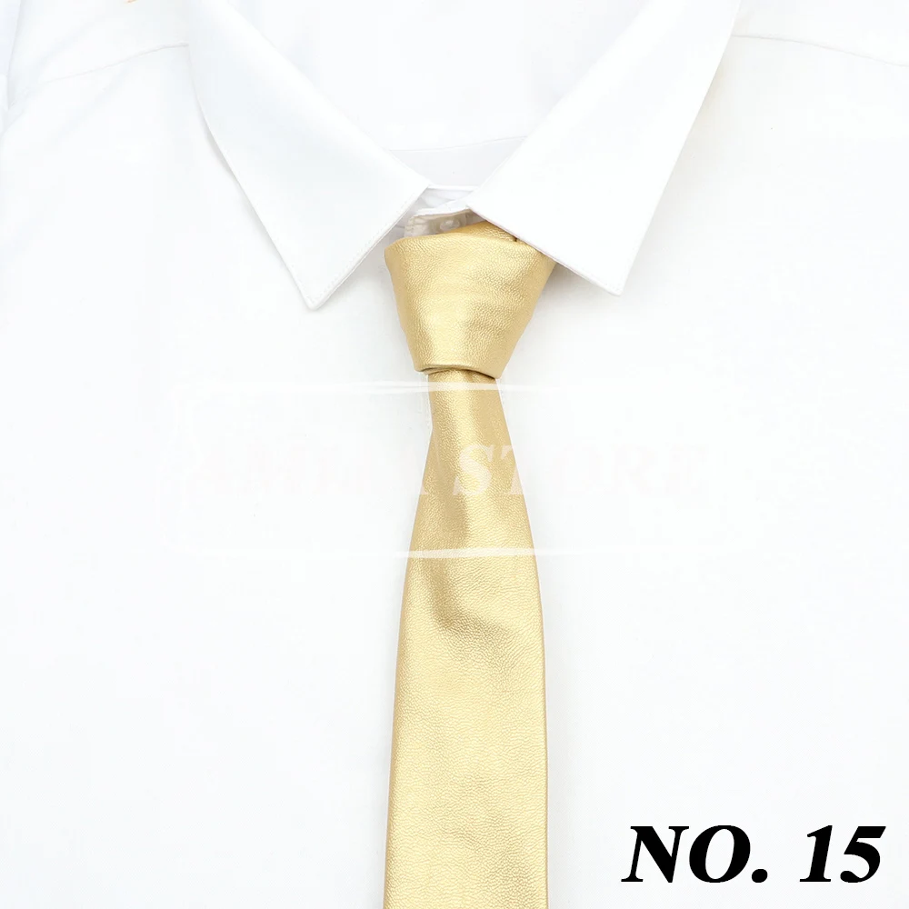 Klassische PU-Leder-Krawatten für Männer, Schwarz, Rot, Gold, Silber, Krawatten für Hochzeit, Party, Business-Anzüge, männliche Krawatte, Hemd-Accessoires, Höhlen – Detail 18