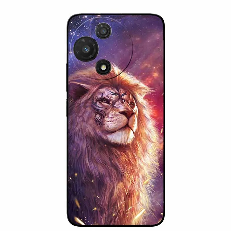Fashion Protective Silicone Back Cover with Animal Design - Black Phone Case