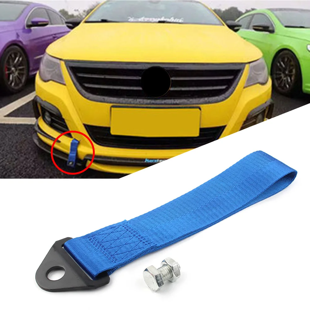 Universal Racing Car Accessories Rear Front Bumper Tow Towing Strap Belt  Rope Rally Hook 286mm x 50mm - AliExpress