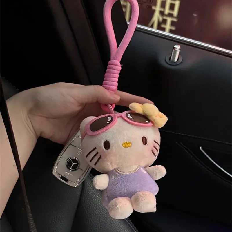 

Anime Sanrioed Cartoon Hello Kittys Plush Toy Ins Girly Heart Kawaii Backpack Doll Pendant Keychain Holiday Gifts