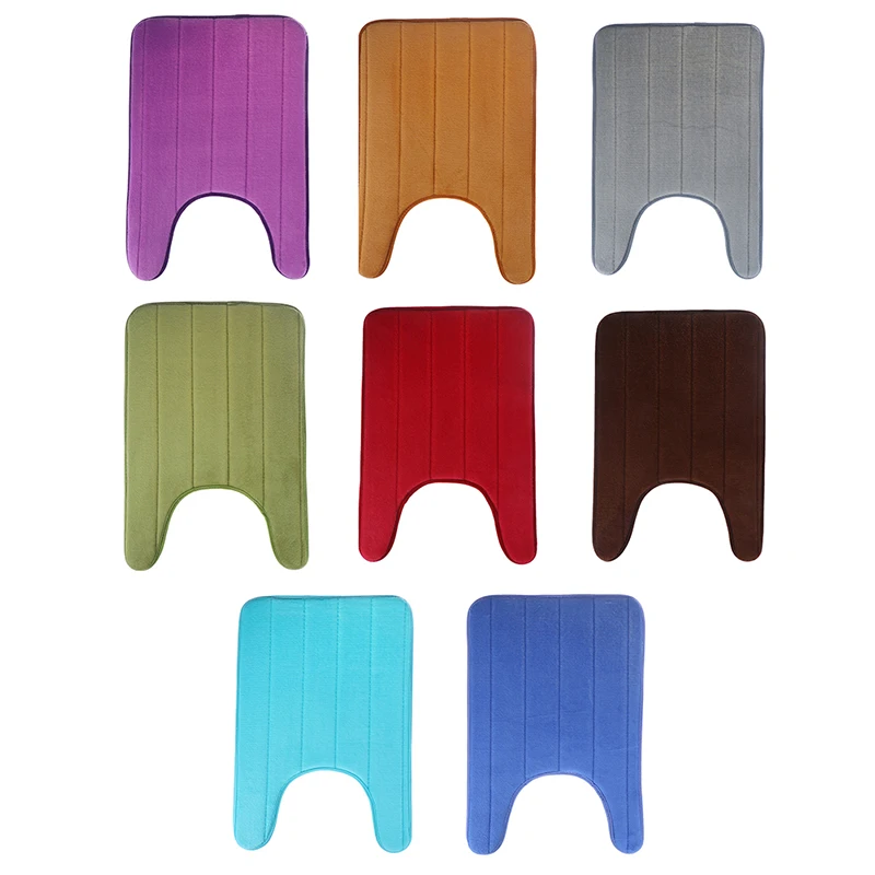 

U-Shaped Memory Foam Bath Mats Toilet Mat Bathroom Coral Fleece Carpet Rug Anti-slip Floor Carpets Home Decoration