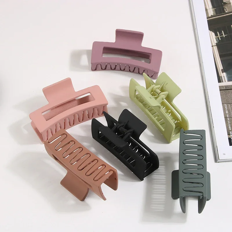 Square Matte Shark Hair Clip | Non-Slip Solid Color Hair Accessory