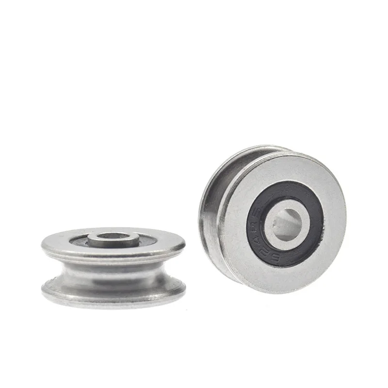 Metal pulley U4*18*7 steel wire wheel metal groove 4mm inner diameter U concave wheel rust prevention sliding wheel 1PC fixed pulley lifting rope pulley moving door window slide wheel