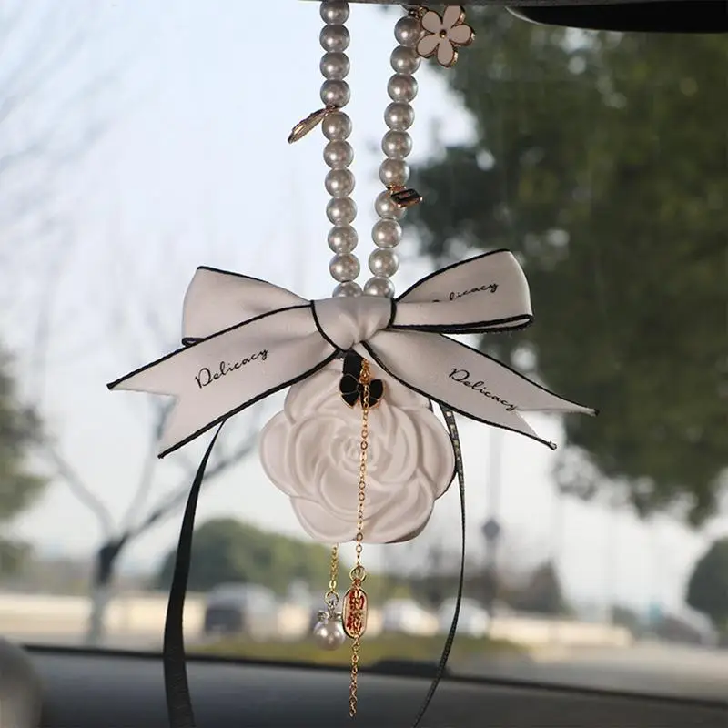 Car Fresheners For Women Camellia Flower Rear View Mirror Hanging Air  Freshener Ornaments Automobiles Car Decoration Accessories - AliExpress