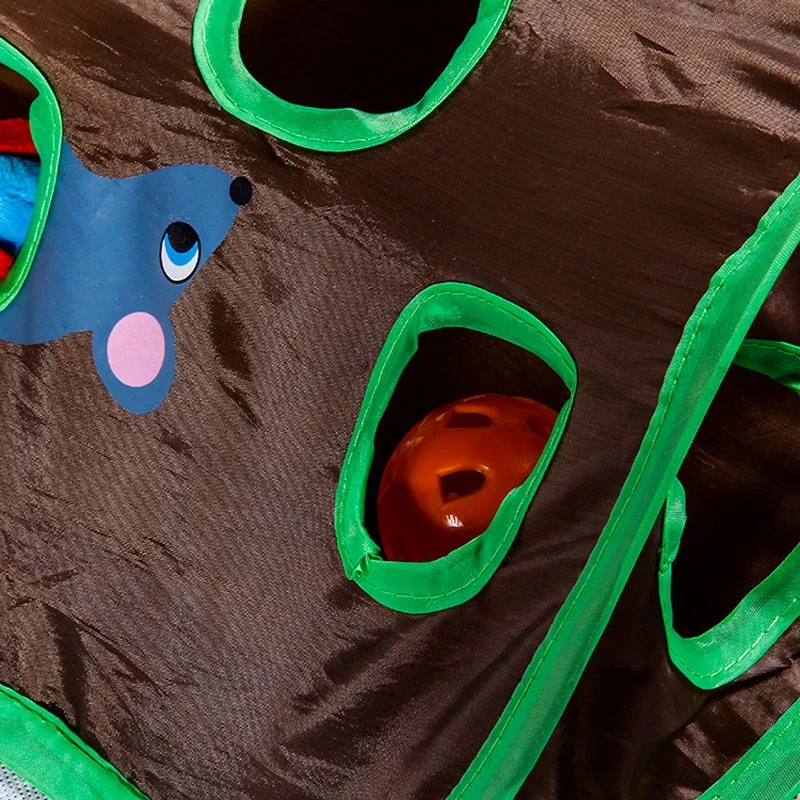 Cat Toys Cat Mice Game Intelligence Toy Bell Tent With 9 Hole Cats Playing Tunnel Foldable