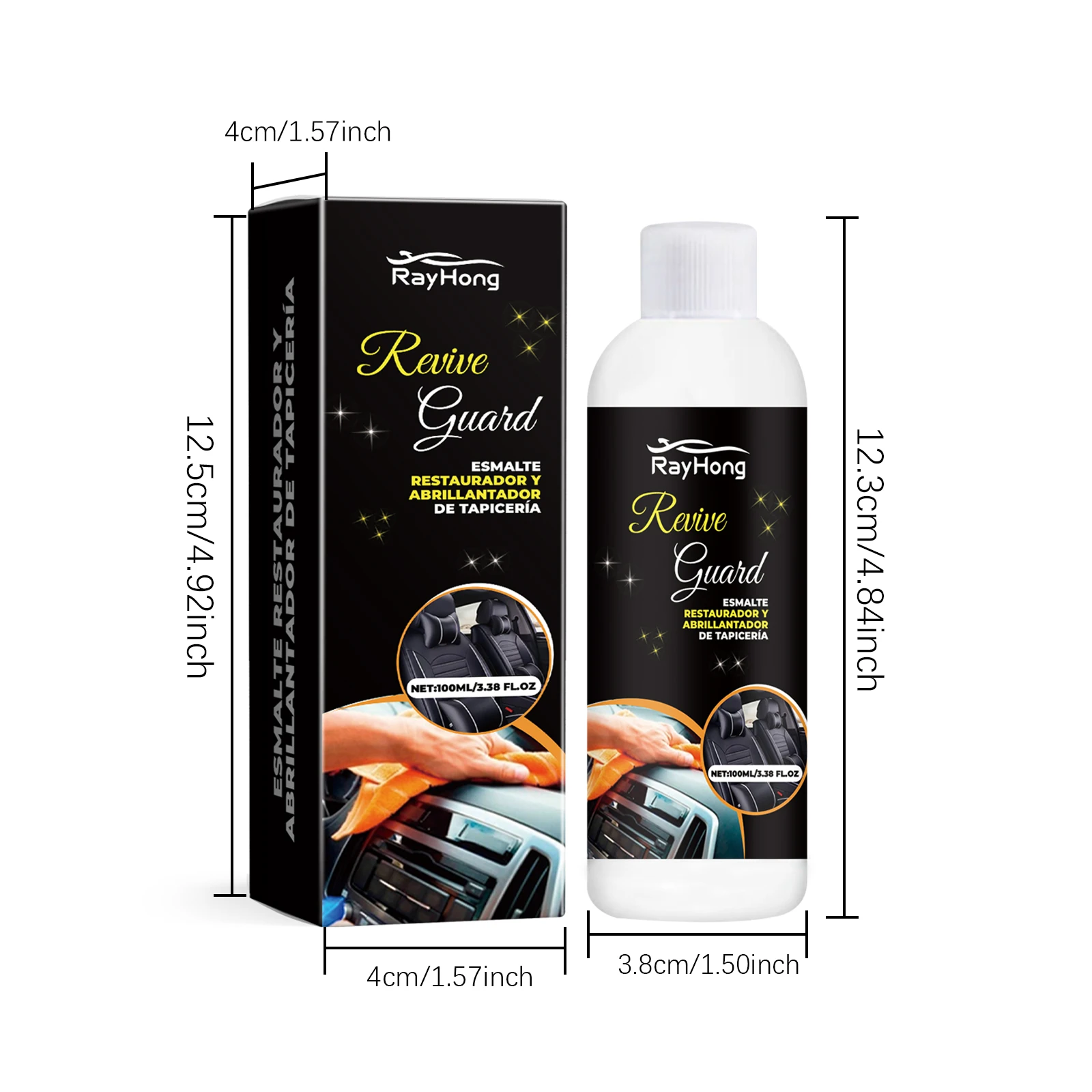 Car Interior Polish Restorer Scratch Remover Stain Protection Leather Dashboard Seats Trim Care Cleaner