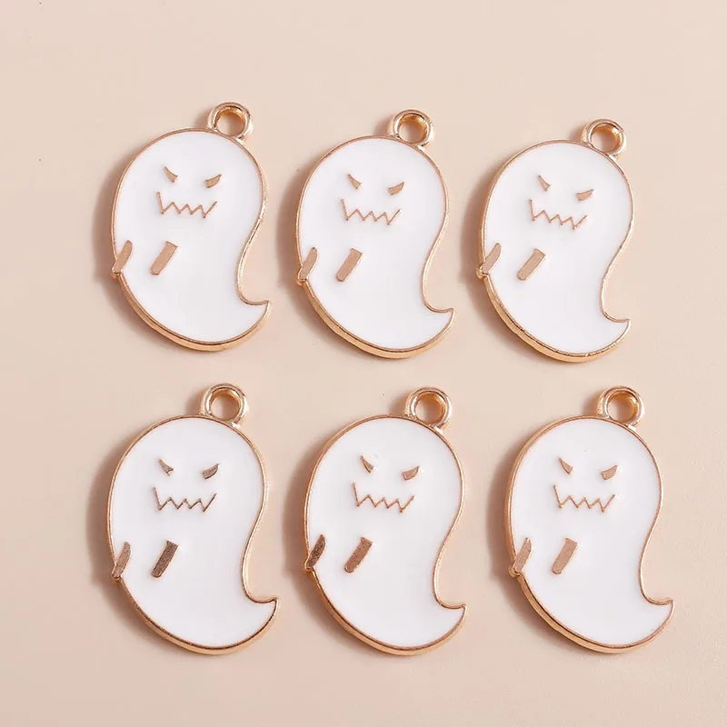 10 stücke Emaille Halloween Schädel Skelett Charms Penants für Halskette Ohrringe DIY Armband handgemachte Schmuck Zubehör Ergebnisse – Detail 4