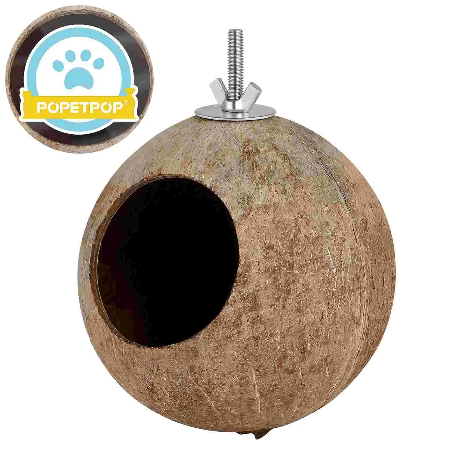 Bird Cage Cages Pet Birds Nest Hanging The Bird's Coconut Shell for Bamboo Wooden Baby Bird House Cage Nest