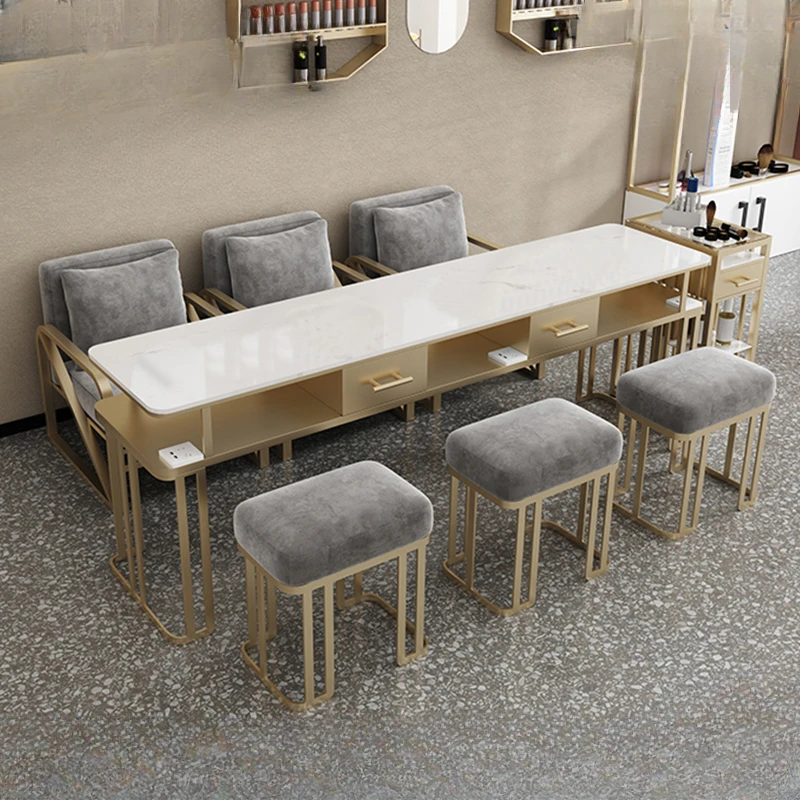 Donne Manicure Nail Table Beauty Reception Cleaner Professional Nail Table Makeup Tavolo Manicure Salon Furniture Bl50Nt