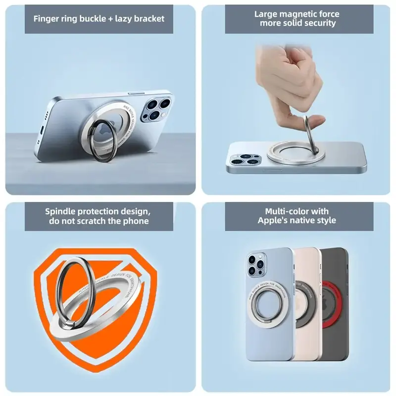 Magnetic for Magsafe Phone Holder Stand Mini Magnet Finger Ring Socket Cellphone Bracket for IPhone 16 15 14 13 12Pro/Max - Image 6