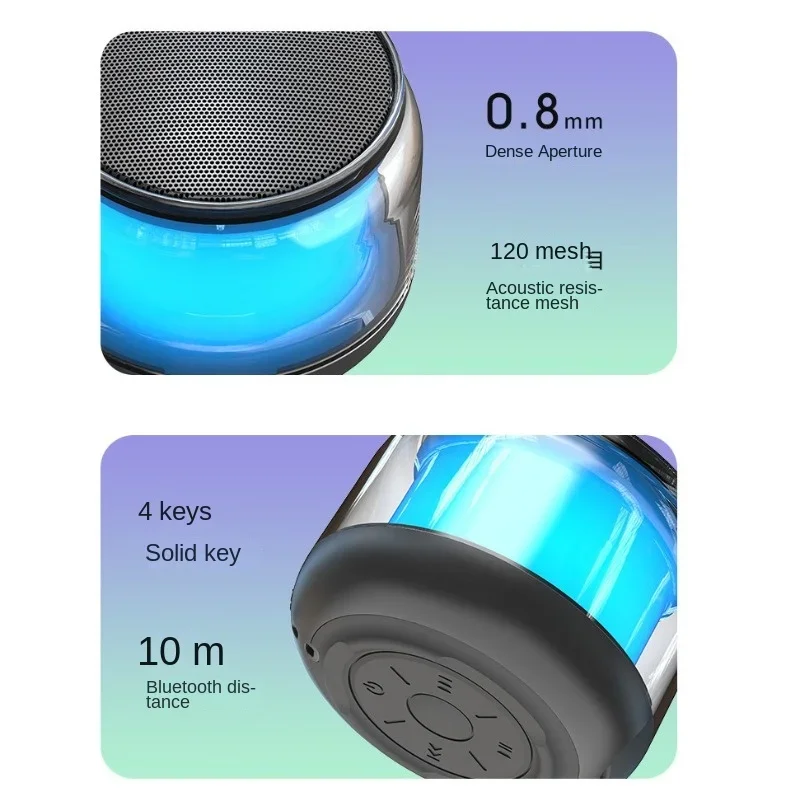Mini Portable Speaker K3 Plus RGB Light Wireless Bluetooth Hifi Bass Speakers Outdoor Subwoofer Player Mp4 Player Bluetooth
