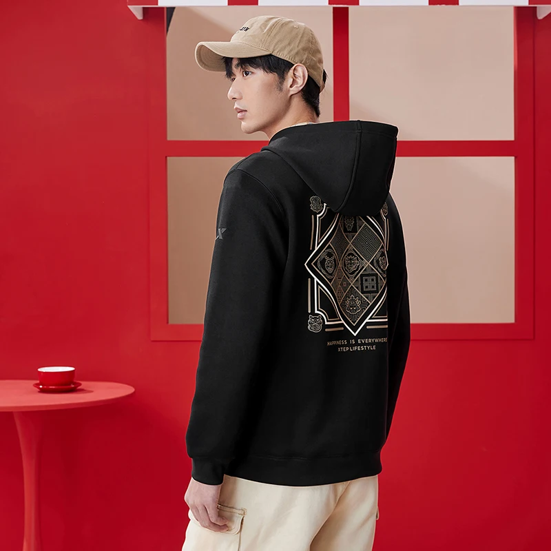 Xtep Pullover Hoodie For Men Spring Sweat-Absorbing Men's Coat Life Style Leisure Sporty Street Outdoor Tops 976129930616