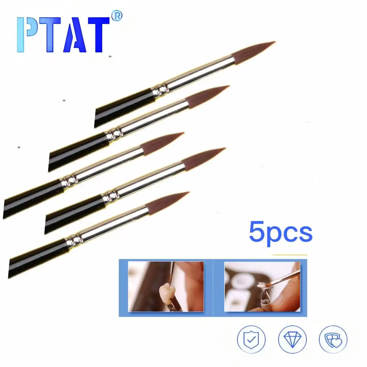 5pcs Dental Porcelain Brush Pen Dental Technician Tools Dental Lab