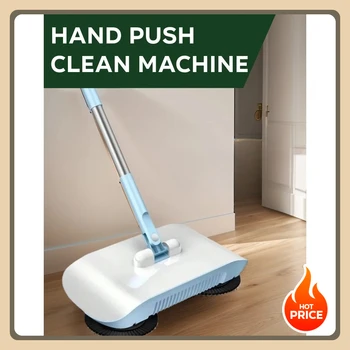2-in-1 Push Broom & Mop Combo Walk-Behind Floor Sweeper 1