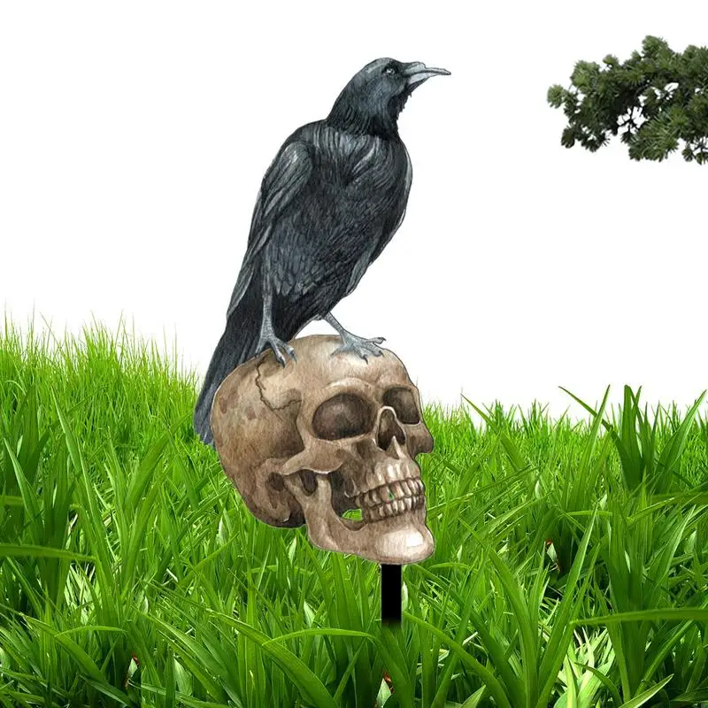 

Украшение для сада со скелетом, декоративная подставка в виде черепа для сада, патио, газона, двора, украшение для сада