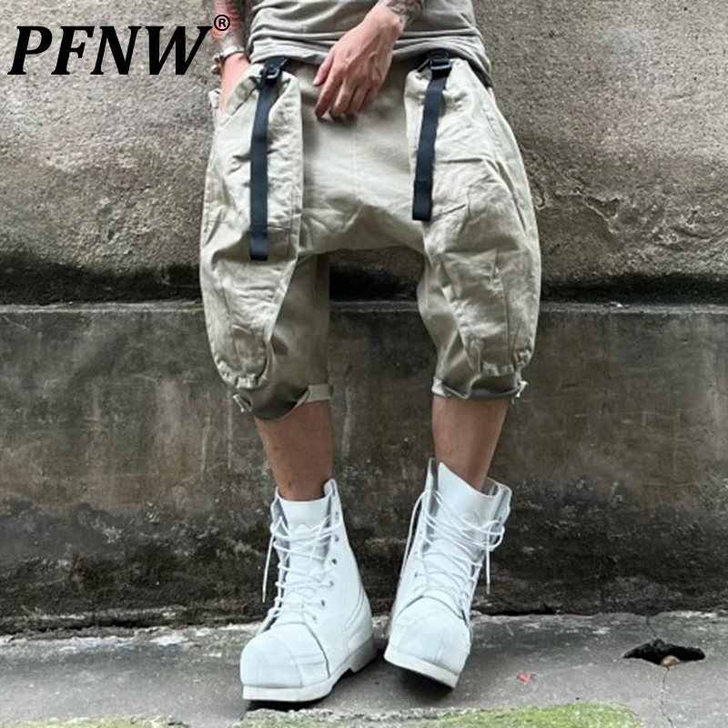 

PFNW Summer New Men's Gradient Techwear 3D Disassembly Pocket Casual Pants Tactical Darkwear Worn Out Baggy Trend Shorts 28A3251