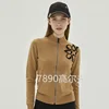 ST ANDREWS 2024 Women's Golf Sportswear Autumn Stand-up Collar Long Sleeve Comfortable Zipper Knit Cardigan 1