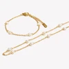 E.B.belle Anti-allergy Stainless Steel Chain Freshwater Pearl Chain Necklace Bracelets For Women Gold Plated Jewelry Set