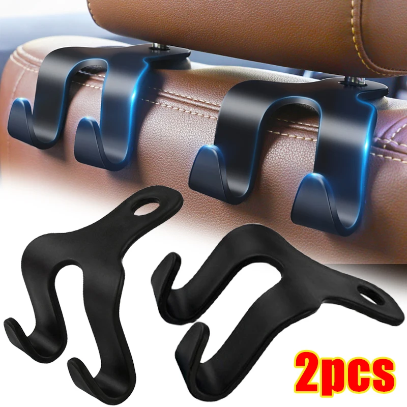 thumbnail image 2 of MMonDod 2 PCS Car Hooks For Headrest- Double Hook Holder For Convenient Storage,Bag 2 of 14
