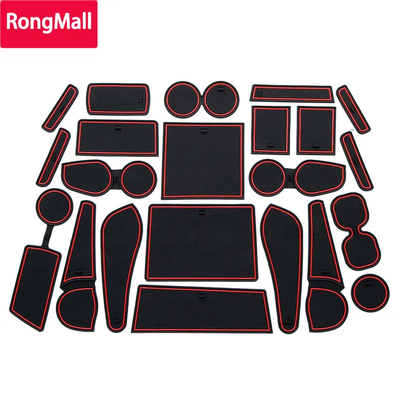 

RongMall Anti-Slip Gate Slot Cup Mat for Isuzu D-Max MU-X 2012 - 2019 SX LS EX LS-T Accessories Door Groove Non-Slip Pad Mats