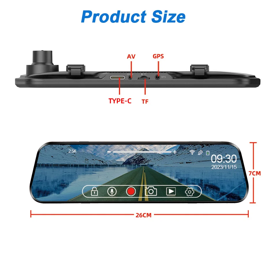 ACCEO  DVR 2.5K   ķ, 10 ġ  ̷, 3 ī޶  1080P  ڽ,  Ĺ ī޶