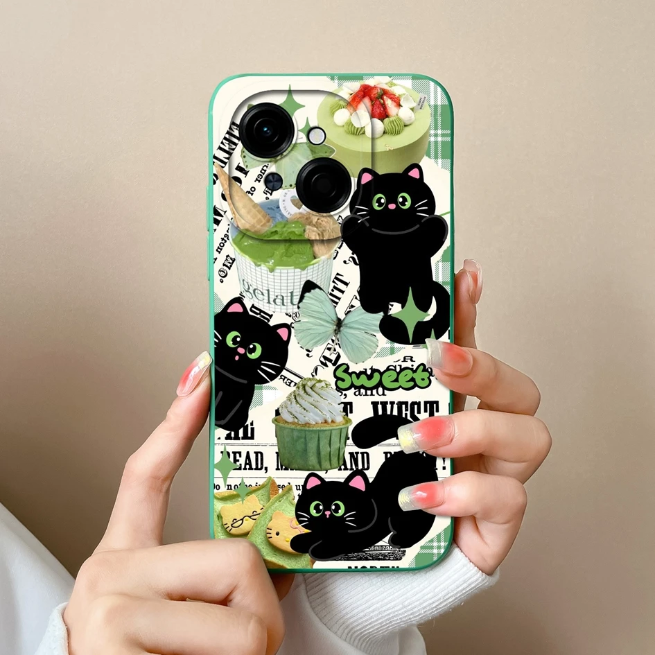 Colorful Pattern Liquid Silicone Case with Lens Protection
