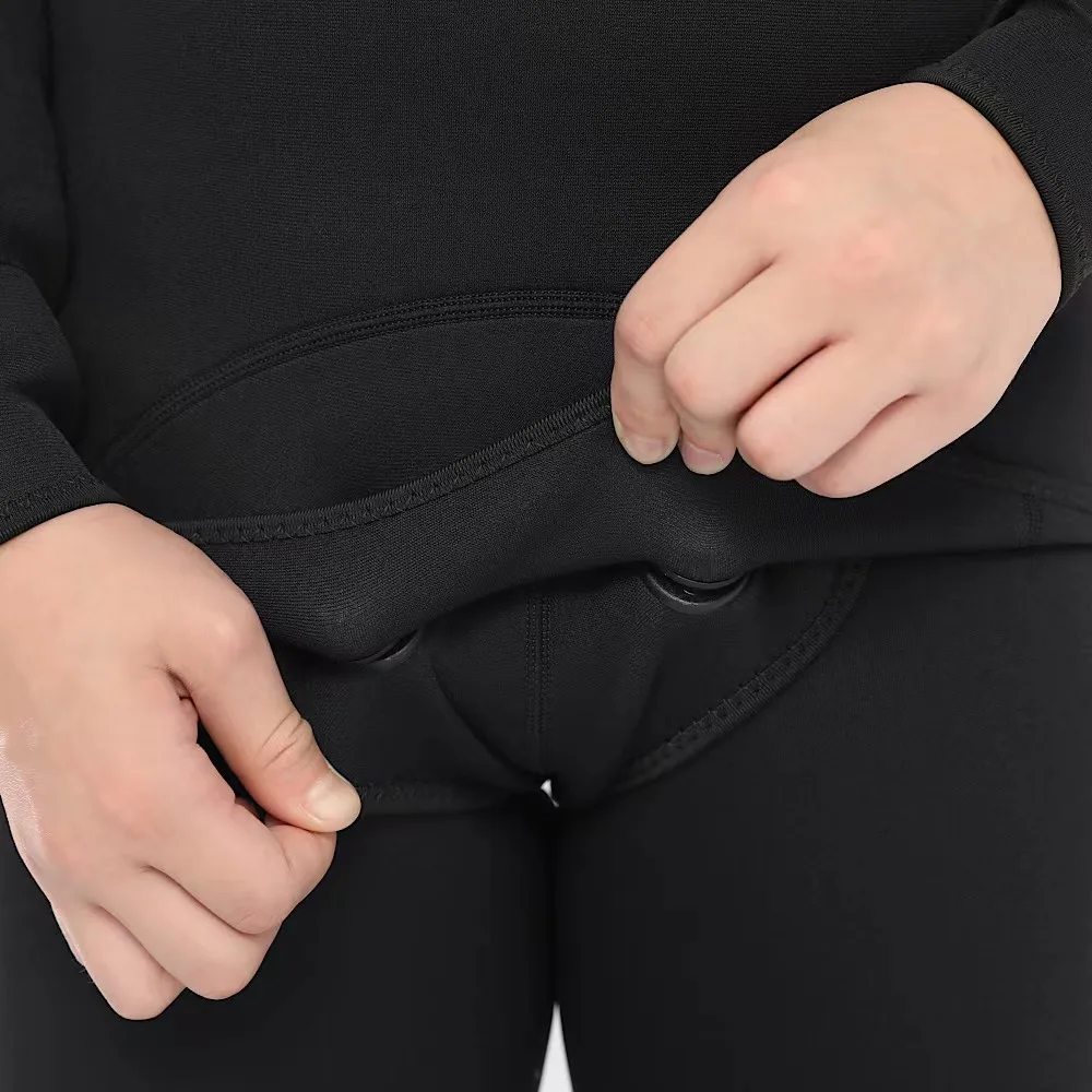 2 Pieces Neoprene WetSuits 2.5mm Long Sleeve Fission Hooded Toddlers/Youth Thermal Swimsuits Kids Boys Girls Children Wetsuit