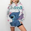 Disney Stitch print Cartoon Hooded Sweater Jacket Clothes Hoodie Oversize Design Feeling Loose and Comfortable 2