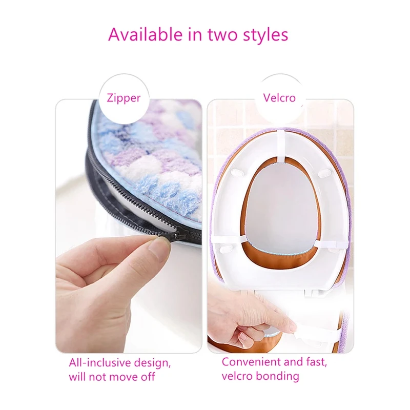Universal Toilet Mat Bathroom Accessories Coral Fleece Soft Toilet Mat Warm Winter Seat Cover Washable