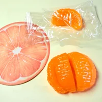 Simulated orange soft rubber slow rebound stress relief gadget for desktop venting. Super realistic fruit-shaped decorative item. - Image 6