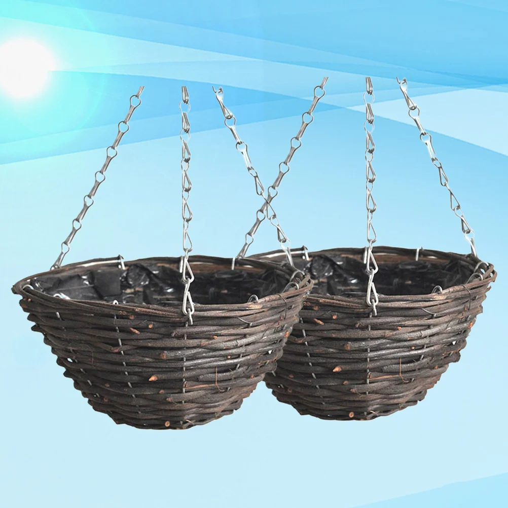 

Rattan Flower Pot Planting Basket Arrangement Hanging Handmade Seagrass Storage Baskets