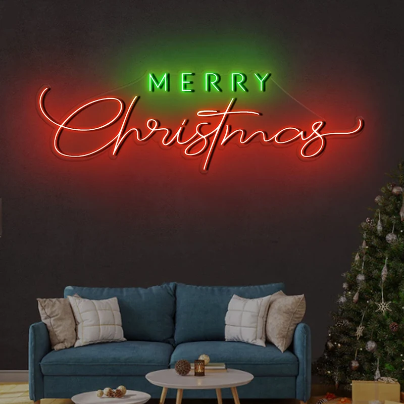 

Merry Christmas Neon Sign Light Custom Christmas Winter Holiday Decor Living Room Wall Decoration Neon Lights Christmas Gifts