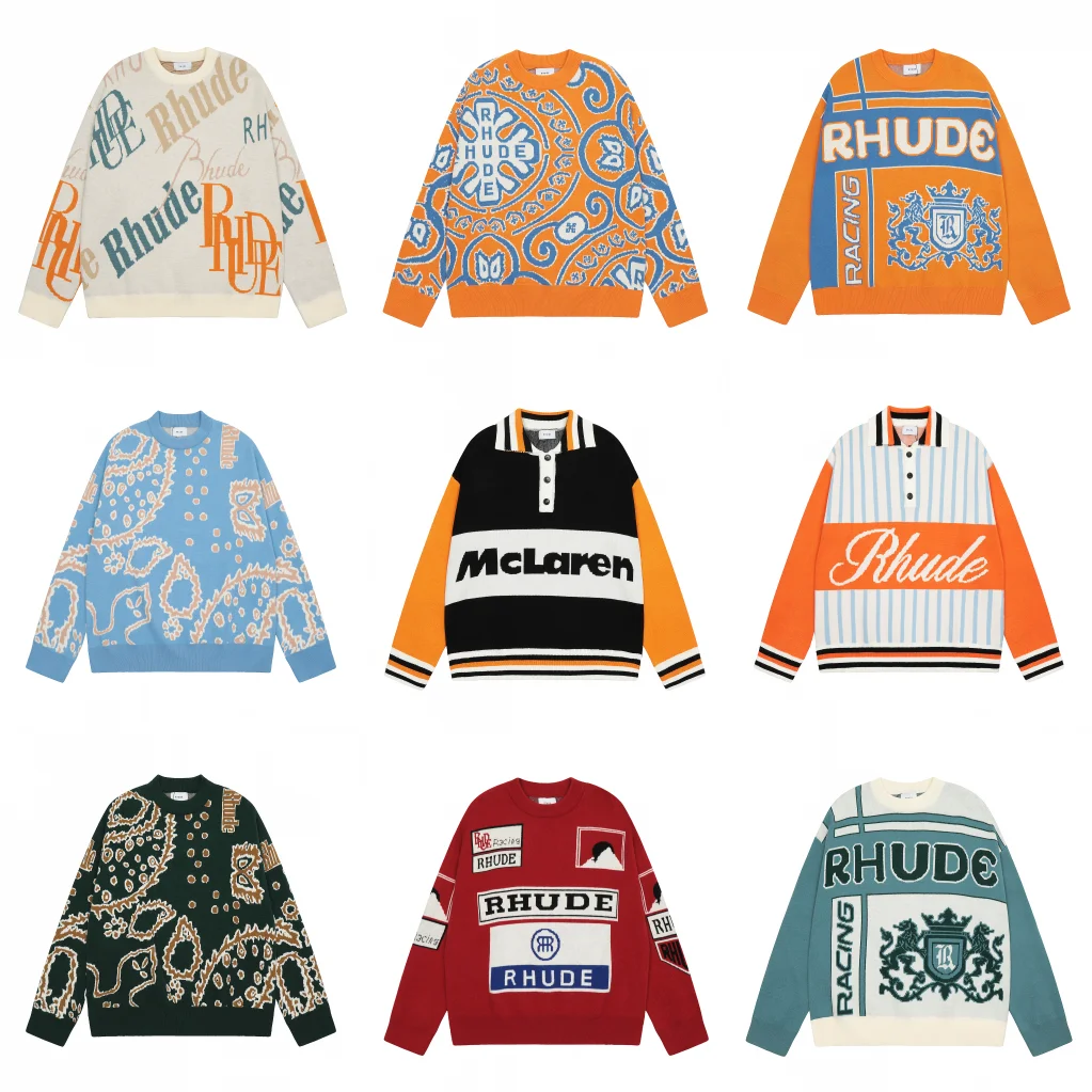 

2023 Winter Jacquard Letter Knit Pullover Long Sleeve Loose Sweater Men Women 1:1 Top Version O-Neck High Quality Sweatshirt