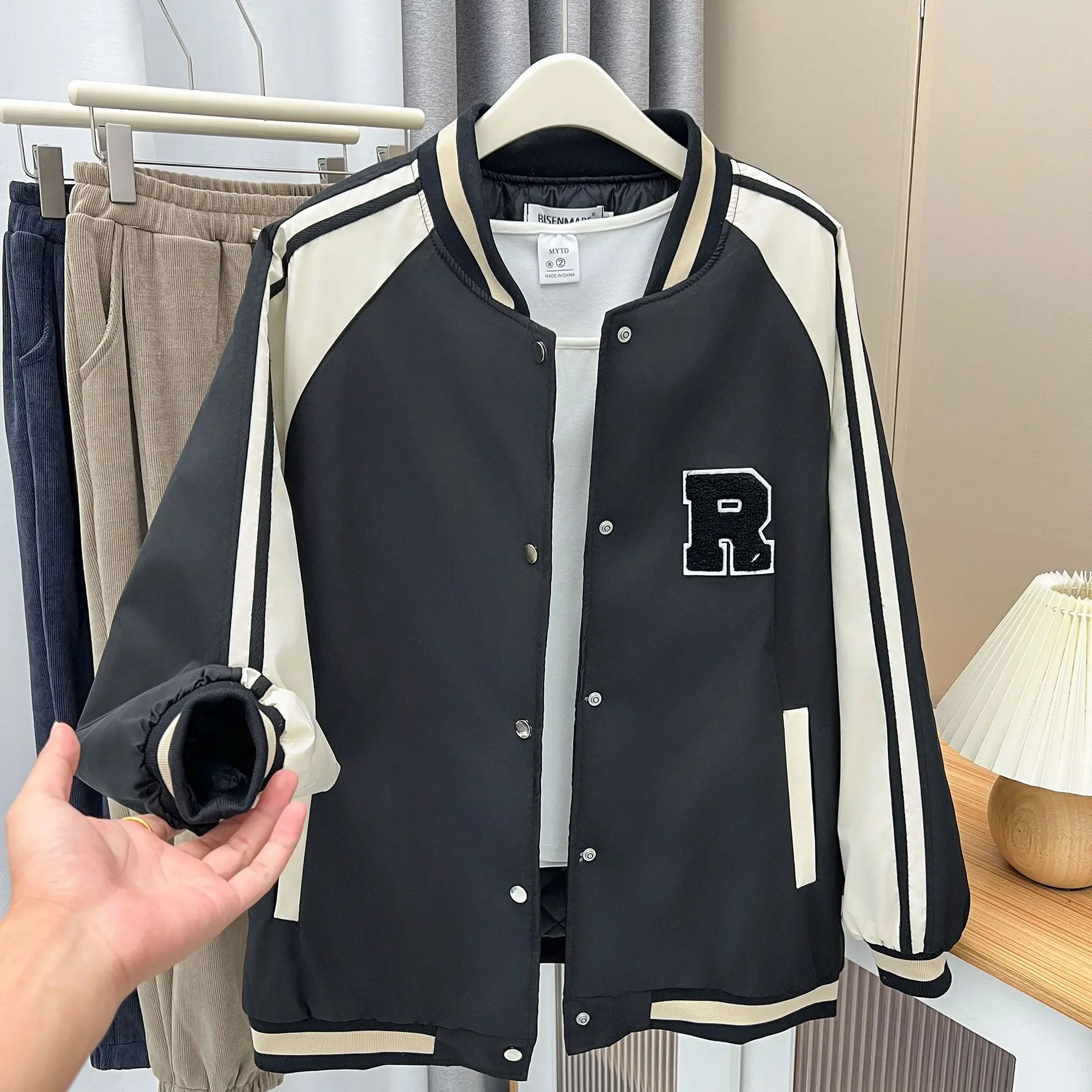 Womens Plus Size Winter Parkas Casual Clothing Letter Labeling Baseball Uniform Quilted Jacket Curve Warm Coats S6 5719