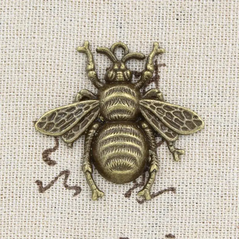 6pcs Charms Bee Hornet 40x38mm Handgemachte Handwerk Anhänger Herstellung fit, vintage Tibetischen Bronze Silber farbe, DIY Für Armband Halskette