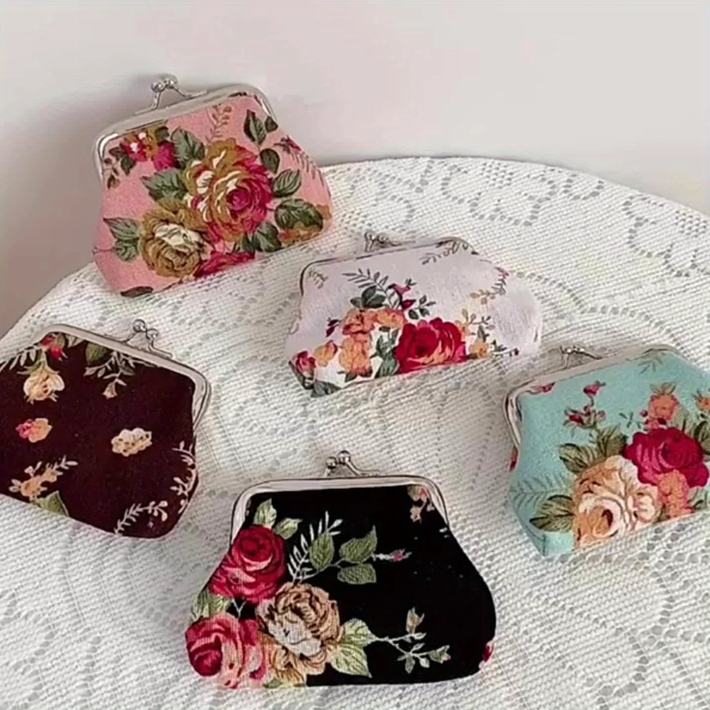 KOLZEMV Porte-Monnaie En Toile, 4 Pièces Mini Portefeuille En